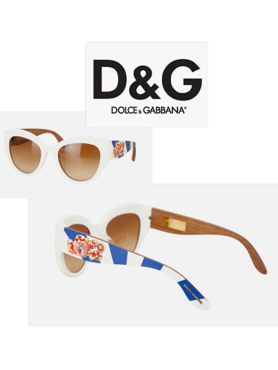 Dolce & Gabbana Accessories - NIB [Dolce & Gabbana] Cat Eye Sicilian Carretto Callet Circus White Sunglasses